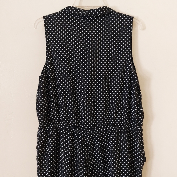 Popsugar Black White Polka Dot Sleeveless Skinny Leg Romper Jumpsuit XL - Picture 7 of 14